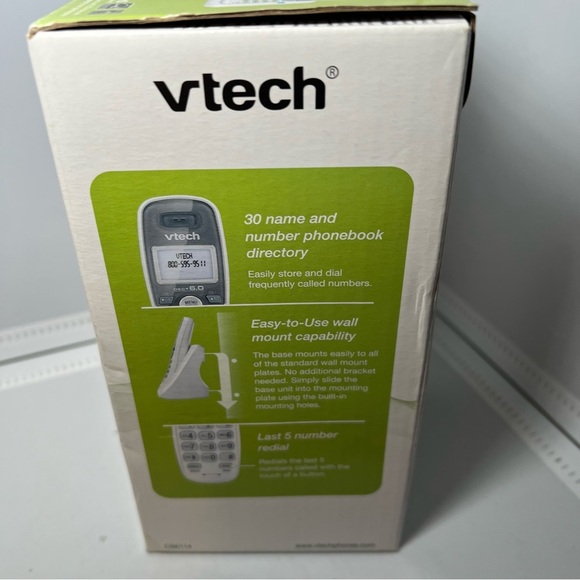 VTECH CS6114 DECT6.0 Cordless White Phone with Caller ID/Call Waiting Brand New - Picture 5 of 6